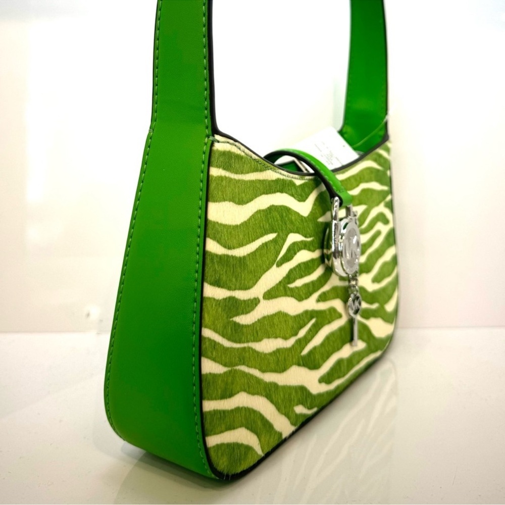 Michael Kors Lyra Small Zebra Print Calf Hair Pochette - Picture 5 of 9